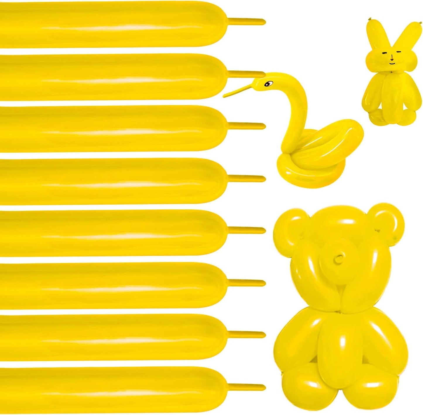 Clear 260 Balloons - Premium Long Skinny Latex Balloons for Animal Creations | 100 Pcs for Kids' Parties