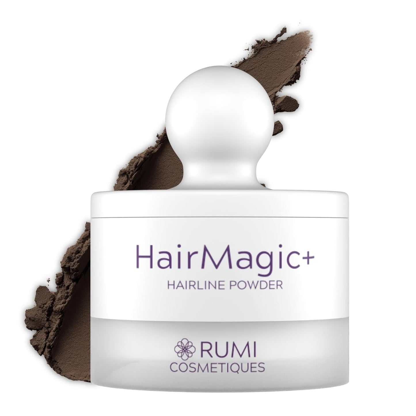 HairMagic+ Root Touch Up Powder - Instant Gray Coverage & Hairline Filler | Water-Resistant, Natural Finish with Argan Oil & Vitamin E (Dark Brown)