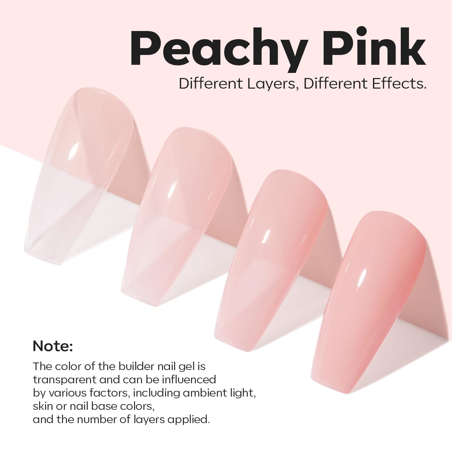Modelones Nail Strengthener - Peachy Pink Repair Polish for Damaged Nails | 15ml Natural Growth & Concealer