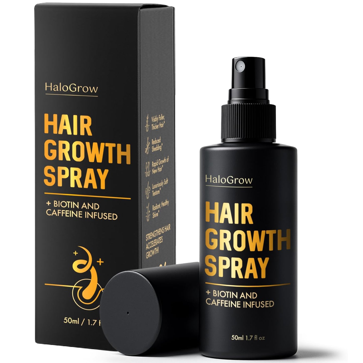 Halogrow Hair Growth Serum Spray for Women & Men Hair Loss – Biotin & Caffeine, Anti-Thinning Hair Regrowth Oil, Advanced Thickening Formula – 1.7 fl. oz./ 50 ml