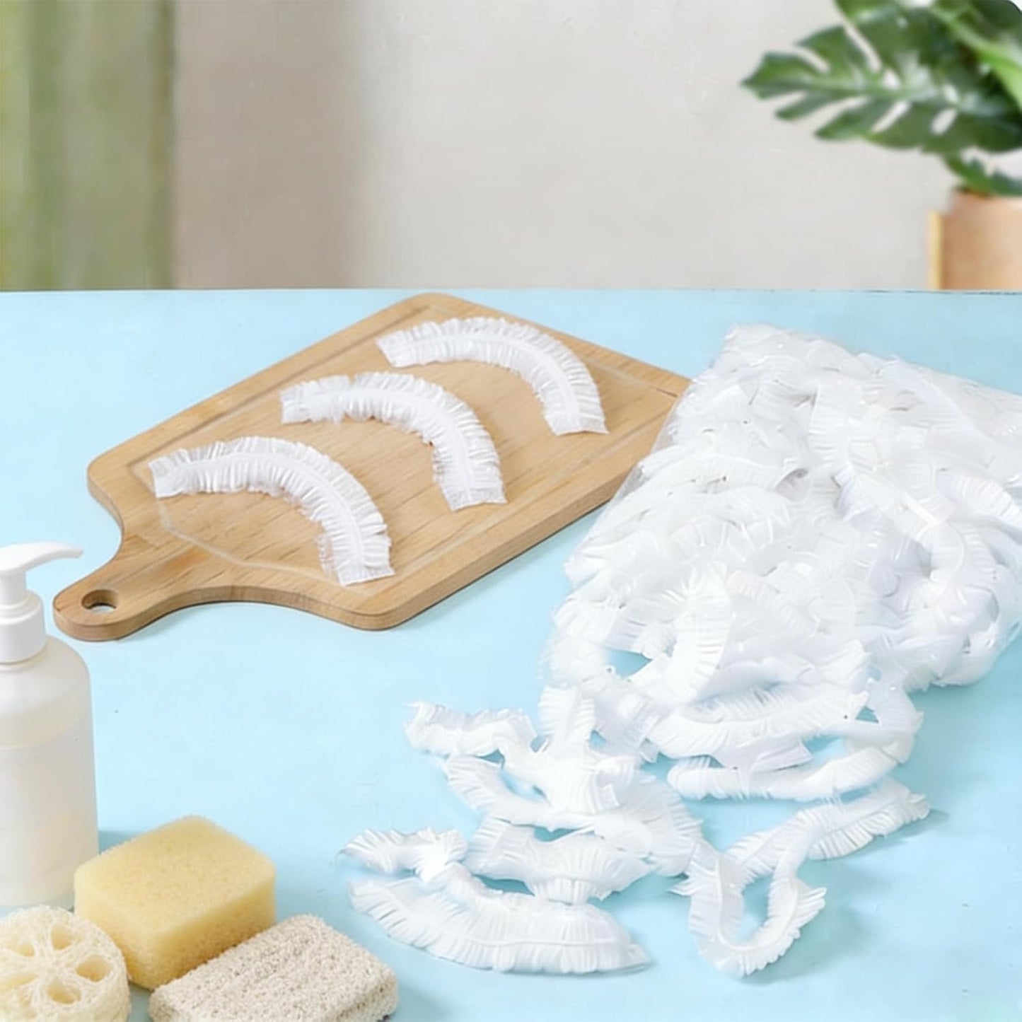 Disposable Shower Caps - 1100 Pcs Clear Waterproof Elastic Hair Caps for Salon, Spa & Travel