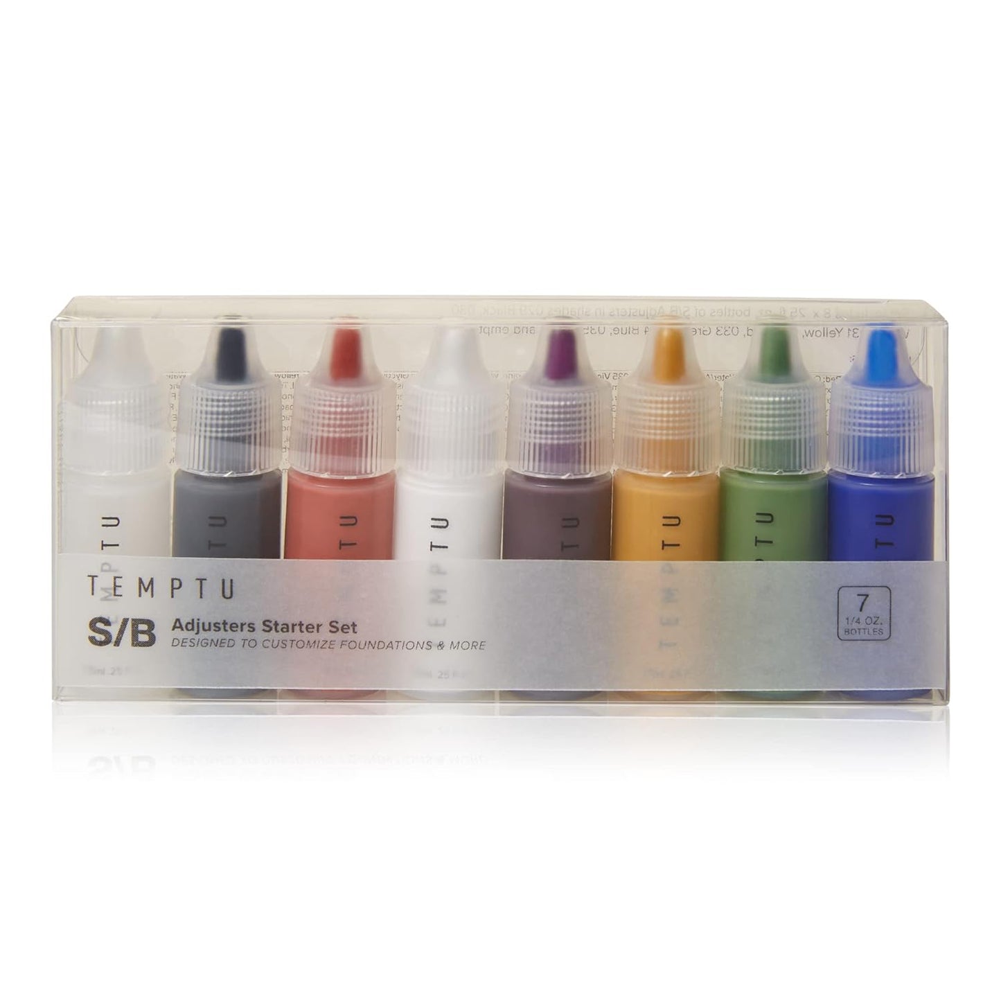 TEMPTU Silicone-Based Shade Adjuster Starter Set - Long-Lasting, Highly-Pigmented Formula for Customizing Foundation Shades | 7 Primary Colors Included