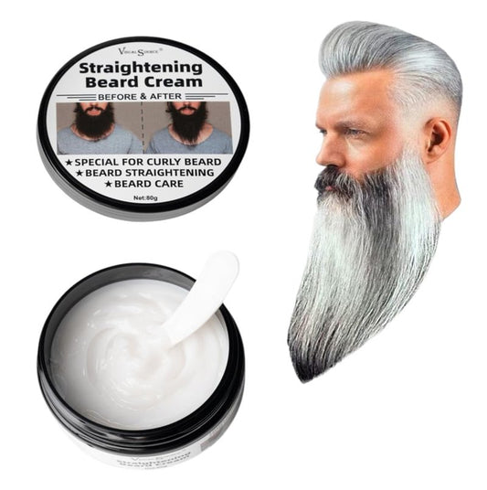 visualsource Straightening Beard Cream, 2.8oz Effective Styling Conditioner Mustache Cream Supplies To Straighten Reducing Frizz Coarse Moisturizing Softening Natural