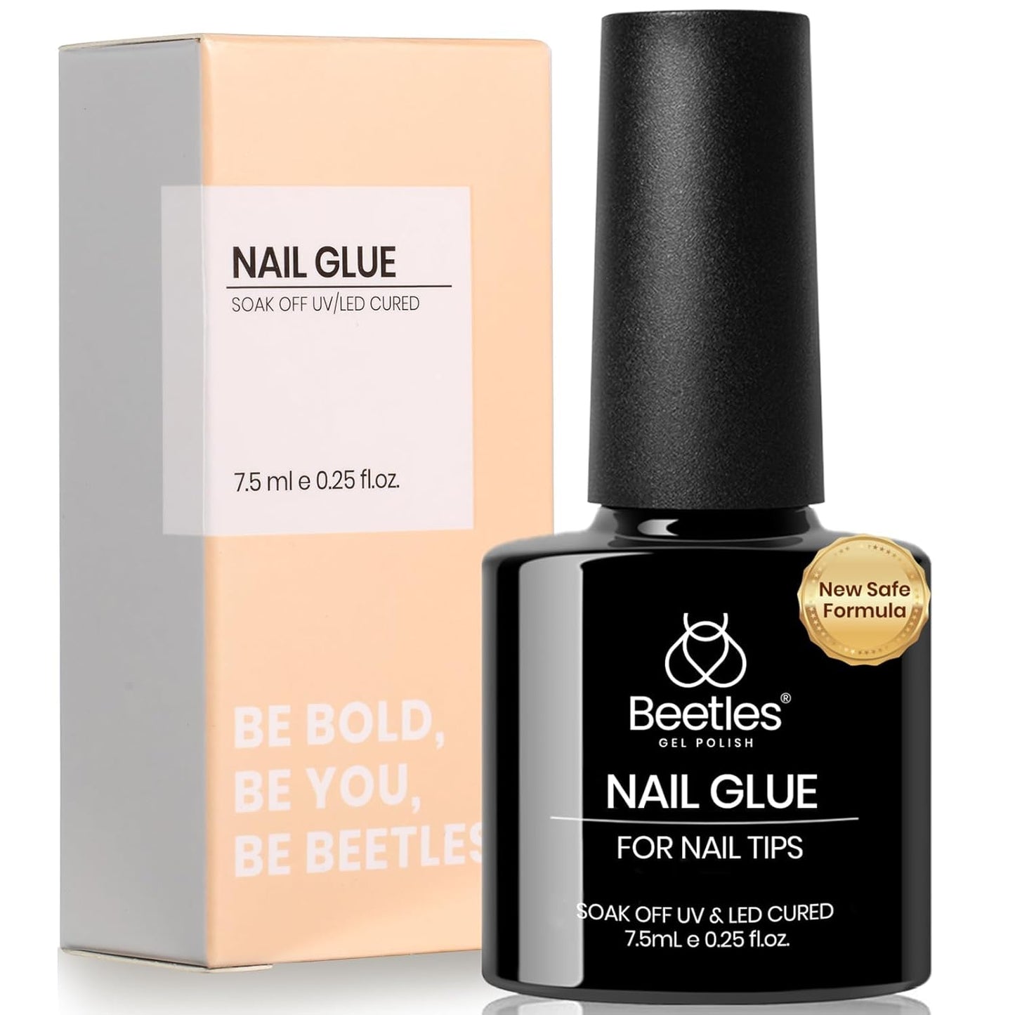 Beetles Gel Nail Kit - Almond Medium 288pcs Nail Tips with Hema-Free Glue Gel | Pre-Etched Half Matte Extension Set for DIY