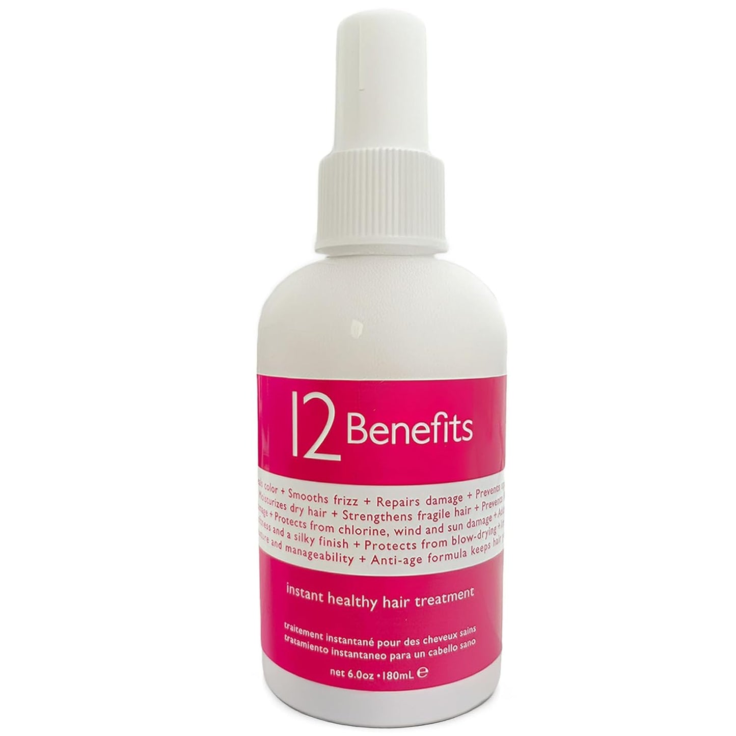 Leave-In Conditioner Spray - 12 Benefits for Salon-Quality Repair & Shine | Heat Protection & Anti-Frizz, 6 Fl Oz
