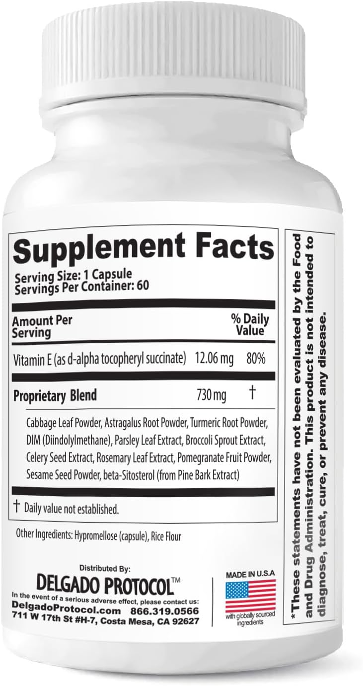 DHT Blocker Supplement - Natural Hair & Skin Support with Dim, Turmeric & Astragalus | 60 Vegan Capsules