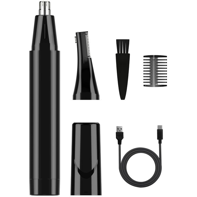 Dapsang Ear Nose Hair Trimmer for Men, Rechargeable Eyebrow Facial Hair Trimmer, Painless Waterproof Nose Clipper 2023 Professional Dual Blades Face Shaver (Black)