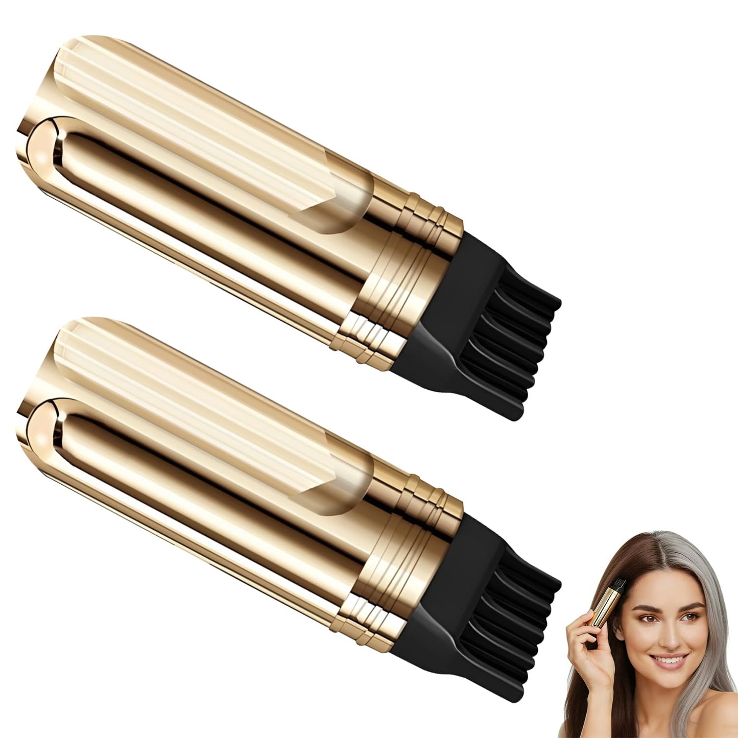 Hair Dye Comb - 2 in 1 Instant Gray Hair Coverage Tool | Portable Quick-Drying Concealer (Black)