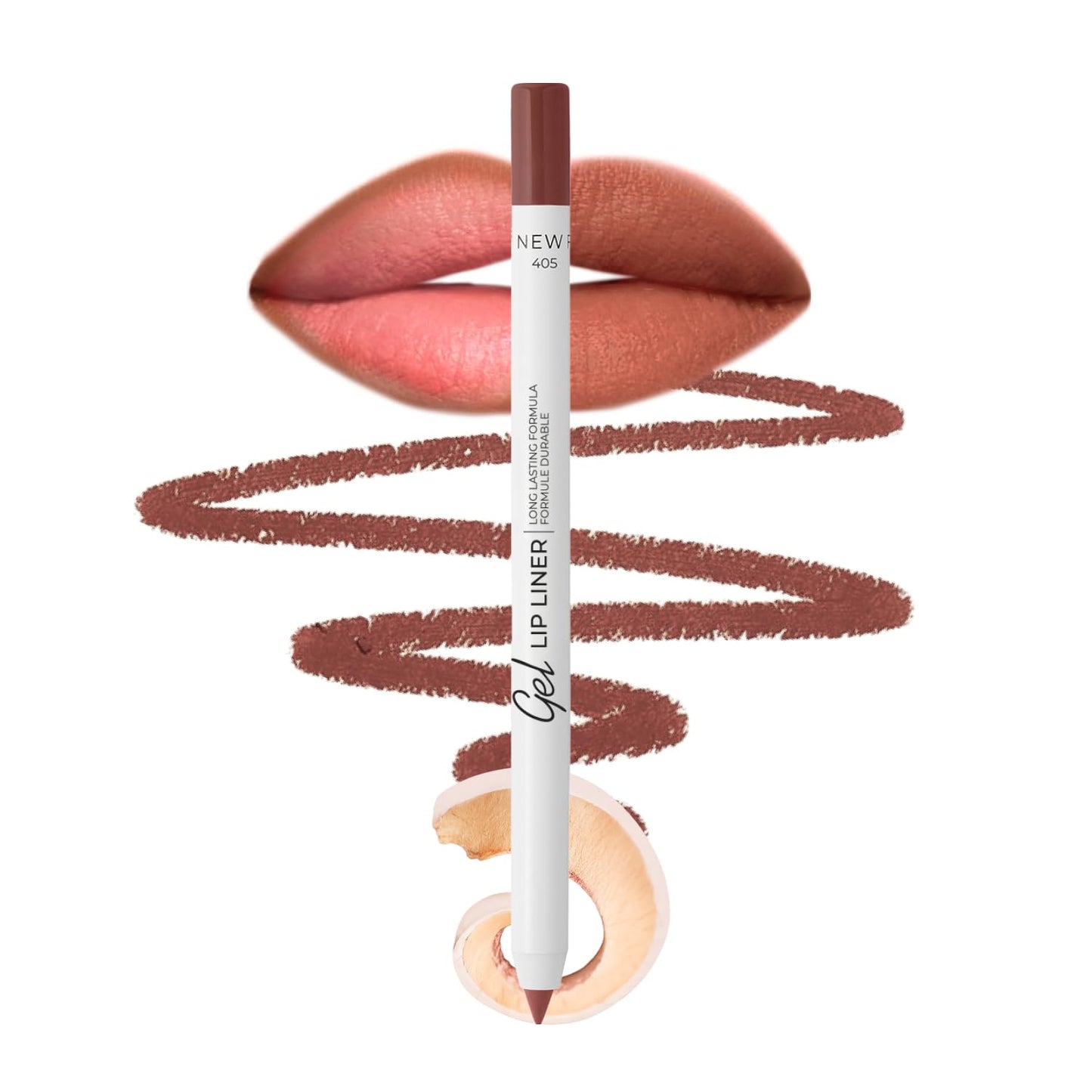 Lamel Gel Lip Liner Pencil - Waterproof 2-in-1 Lip Liner | Nude, 8-Hour Wear, High Pigment, Creamy Texture