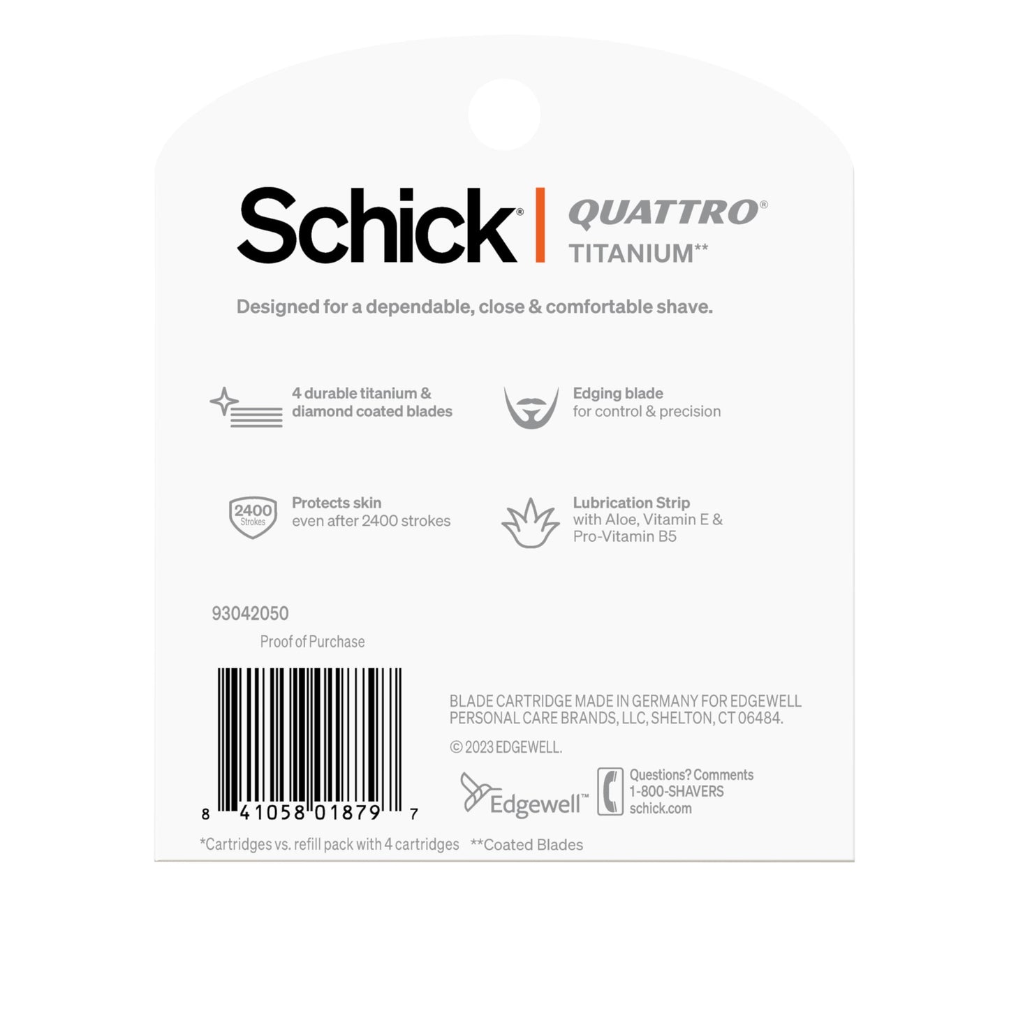 Schick Quattro Titanium Razor Refills,| Schick Razor Blades Refills,Razor-Blades for Men,Shaving Blades for Men,Quattro-Razor Refill,4 Blade-Razor Heads,(Pack of 16)
