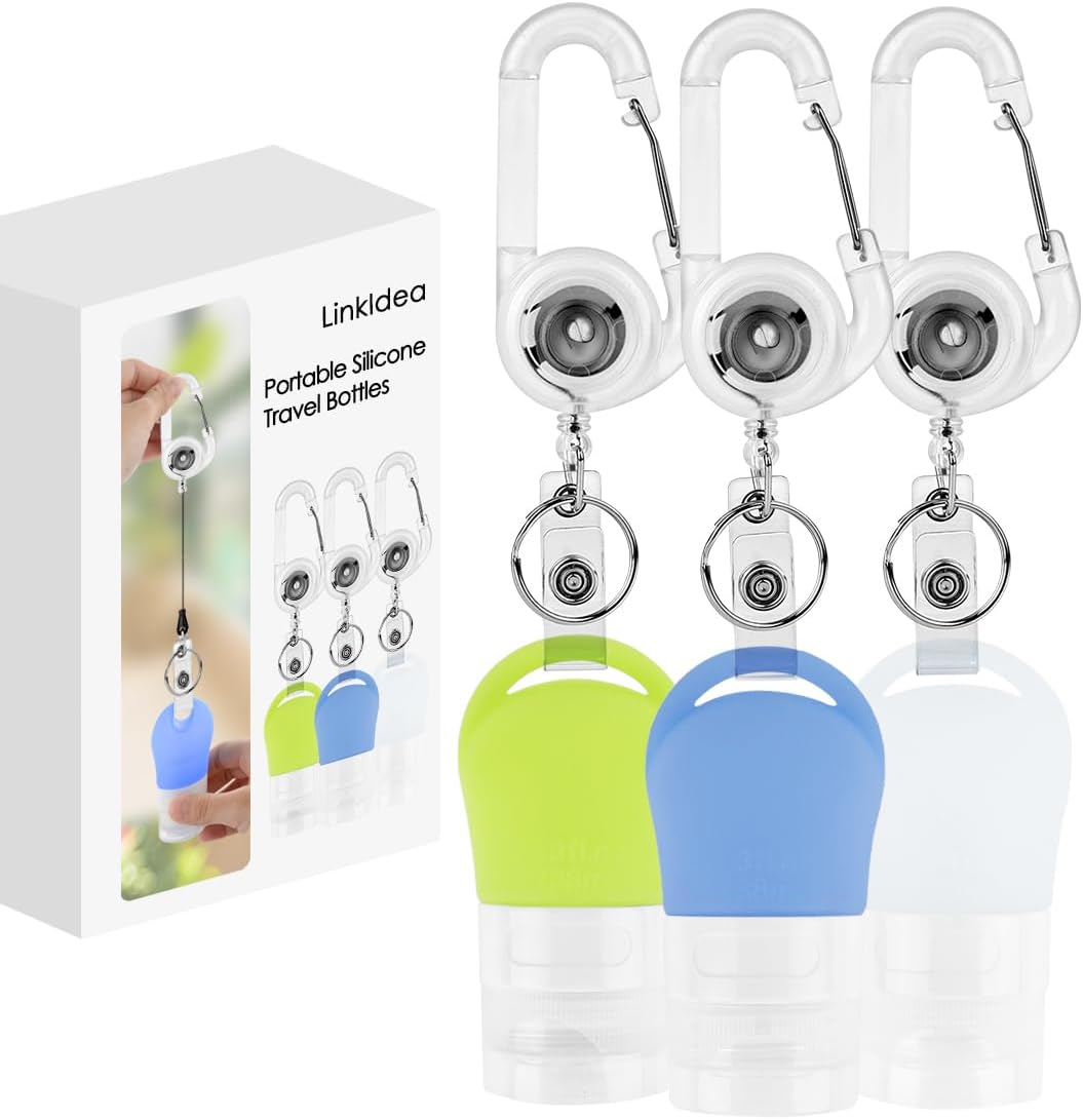 Portable Silicone Travel Bottles Set - Refillable Hand Soap & Toiletries Containers | 1.3 oz, Pack of 3