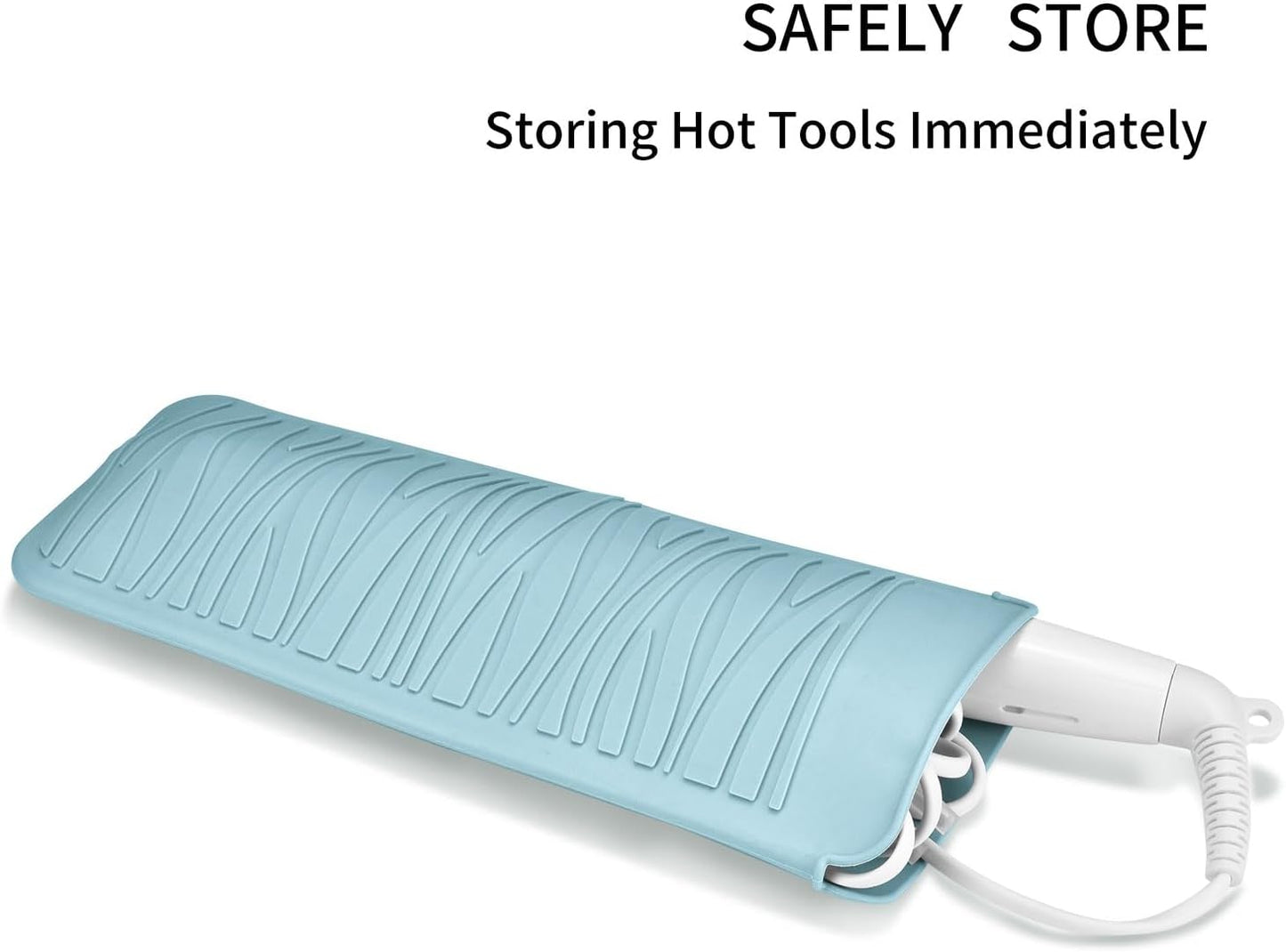 Silicone Heat Resistant Mat for Hair Styling Tools - Grey Flat Pouch | 11 x 5.3 Inches, 480°F