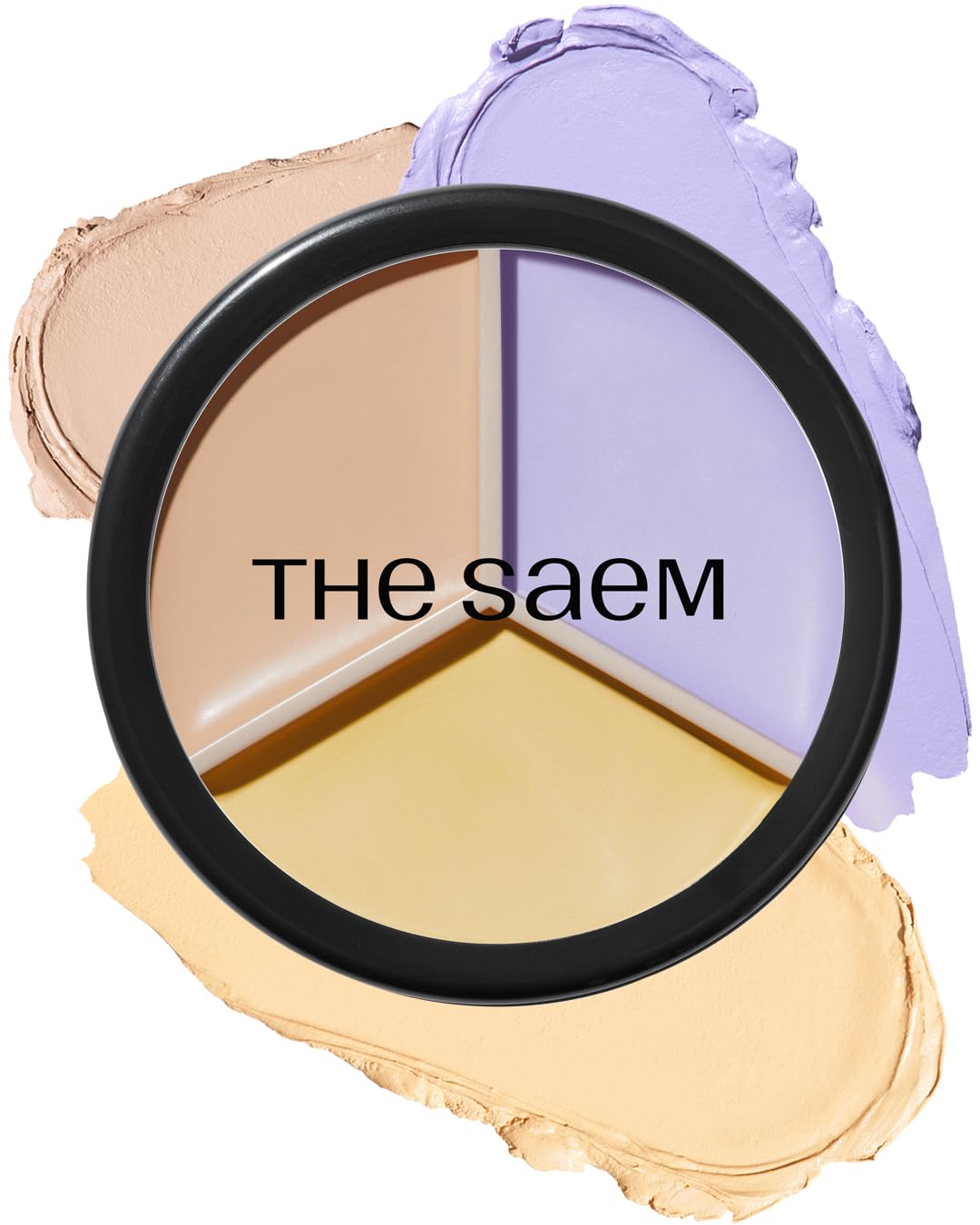 THESAEM Cover Perfection Triple Pot Concealer - Multi-Color Concealer Palette for Dark Circles & Redness | 3 Shades with Almond Oil
