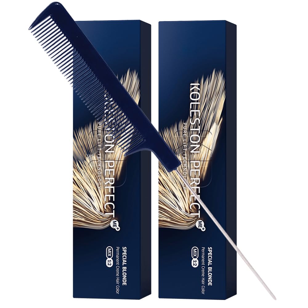 Koleston Perfect ME+ Matte Pearl Permanent Hair Color Creme - 2 Ounce Pack with Pin Tail Comb | Ideal for Vibrant Hair Color