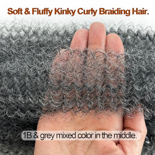 Chicmoi 16 Inch Ombre Grey Afro Kinky Twist Hair - 8 Packs, 40g/pack, 8 Packs/Lot