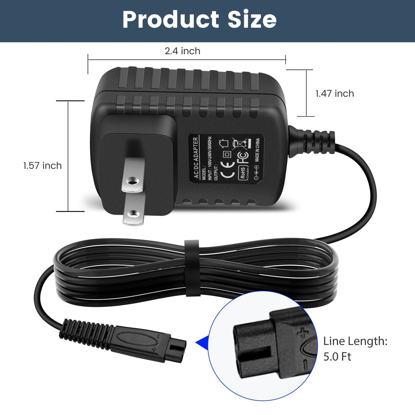 Charger for Andis ProFoil Lithium TS-1 & TS-2 Shaver for Andis17150 17155 17165 17170 17195 17200 17205 17220 Shaver Quick Recharge