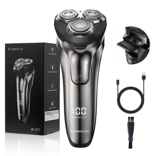 Electric Razor for Men, Cordless Shaver for Men Face, USB-C Rechargeable Mens Electric Razors for Shaving face,Waterproof Wet Dry Shaver with Pop Up Trimmer, Portable Razor by KOMINGDON