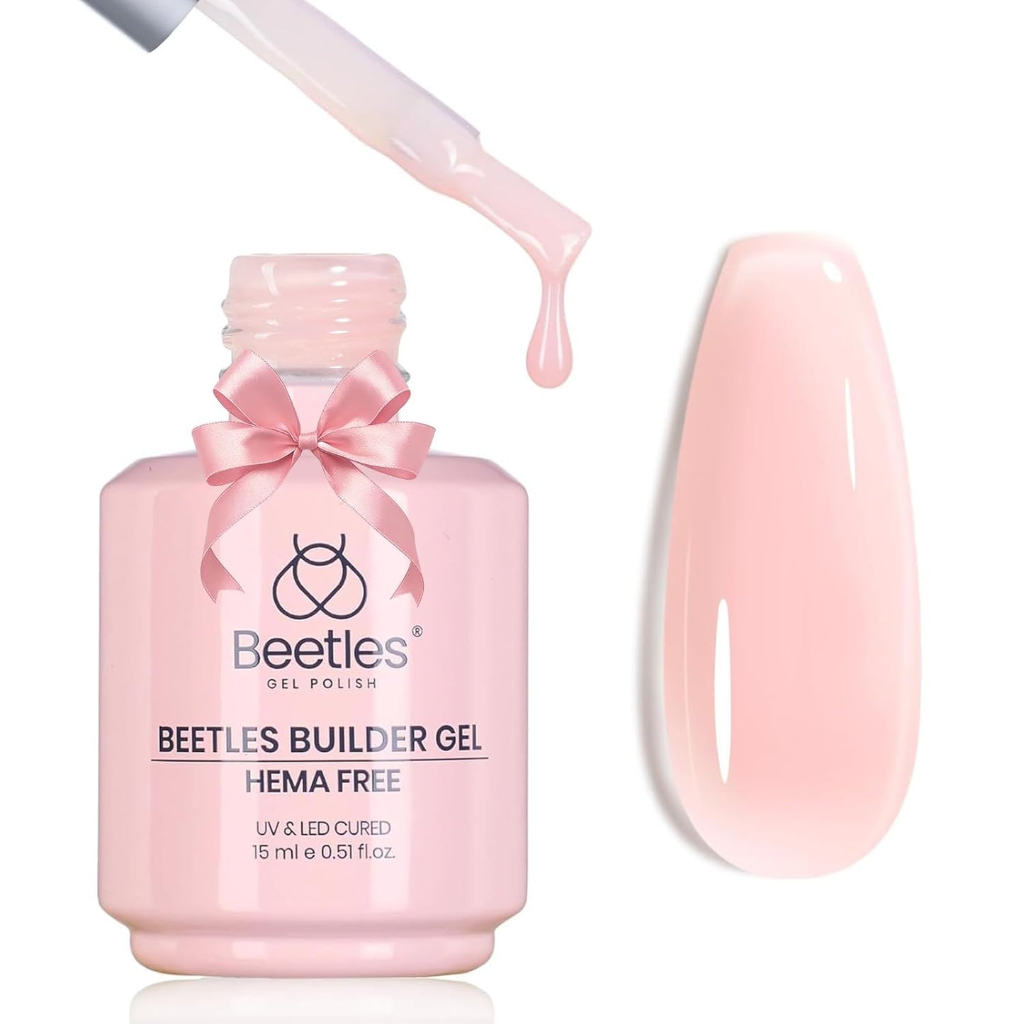 Beetles Builder Gel - Nail Strengthening Clear Gel Set | 3 Pcs for DIY Salon Use, Perfect for Beginners