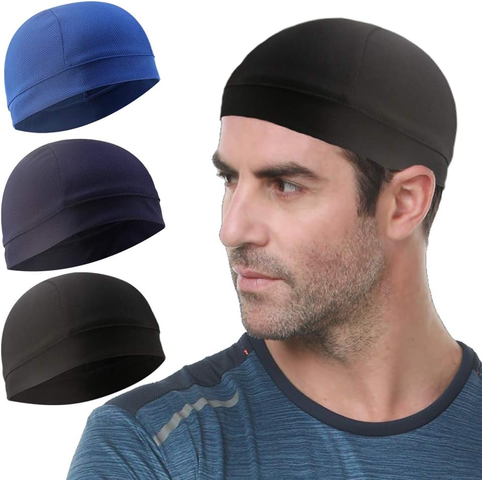 Cooling Skull Cap - 3 Pack Sweat-Wicking Helmet Liner for Cycling & Running | Unisex