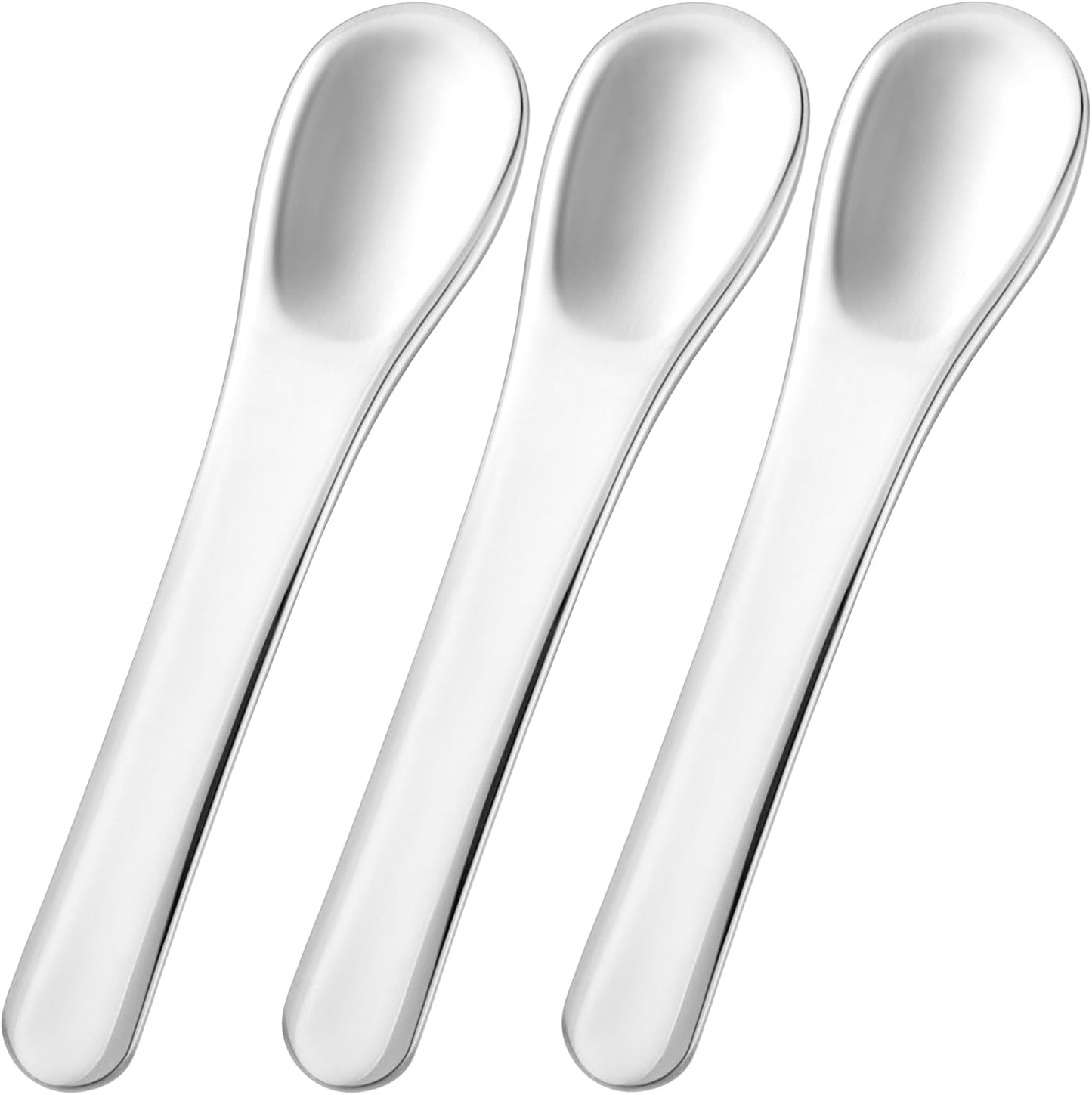 Pndeyo Mini Stainless Steel Makeup Spatula Set - 3 Reusable Cream Applicators for Skincare | 2.87x0.49in Silver Tools
