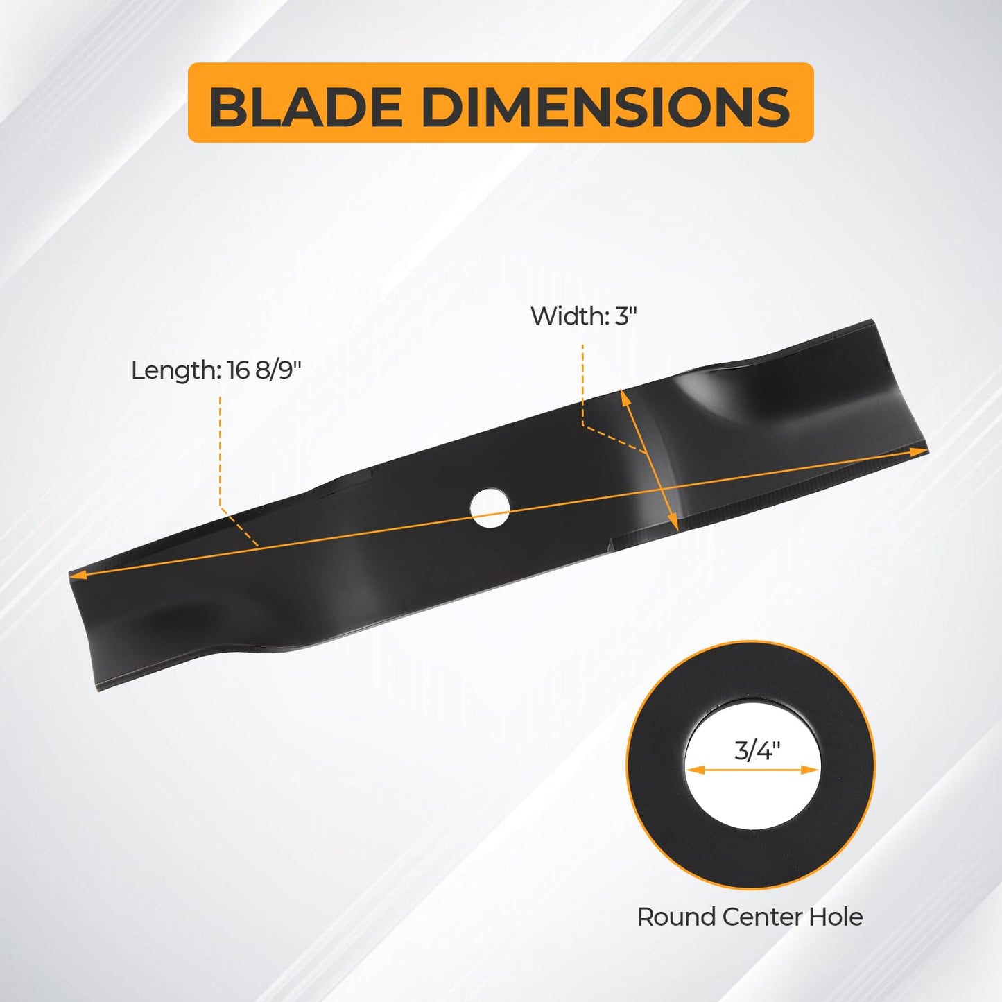 GYZJ 942-04417 High Lift Blades Compatible with MTD/Cub Cad et 48" Cut Decks, Cub Cad et GT-2148 Z-Force L48, Craft sman Z8200, Replace 742-04417 01005336 01005336P 02005017 942-04417A,3 Pack