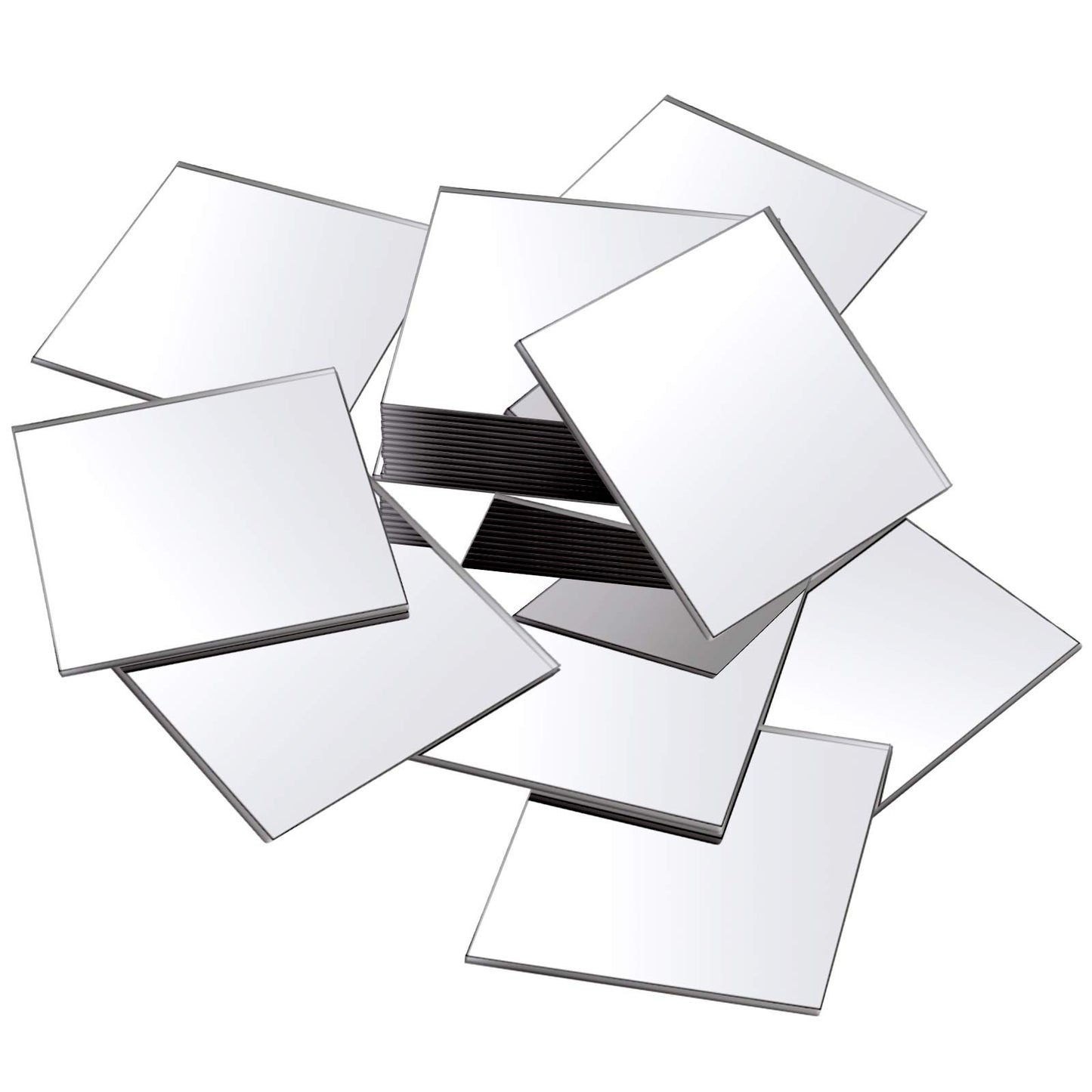 Jetec 25 Pcs Mini Size Acrylic Square Mirror Adhesive Small Square Mirror Tiles for Crafts and DIY Projects Supplies (2 Inches)