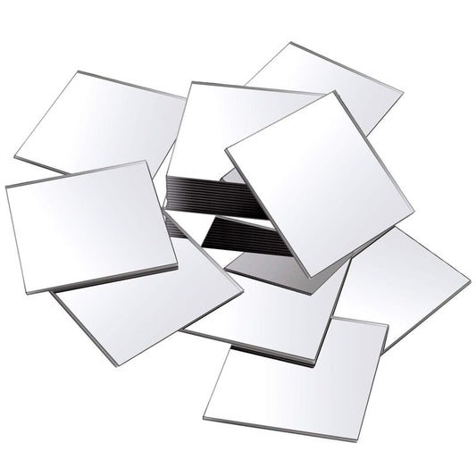 Jetec 25 Pcs Mini Size Acrylic Square Mirror Adhesive Small Square Mirror Tiles for Crafts and DIY Projects Supplies (2 Inches)