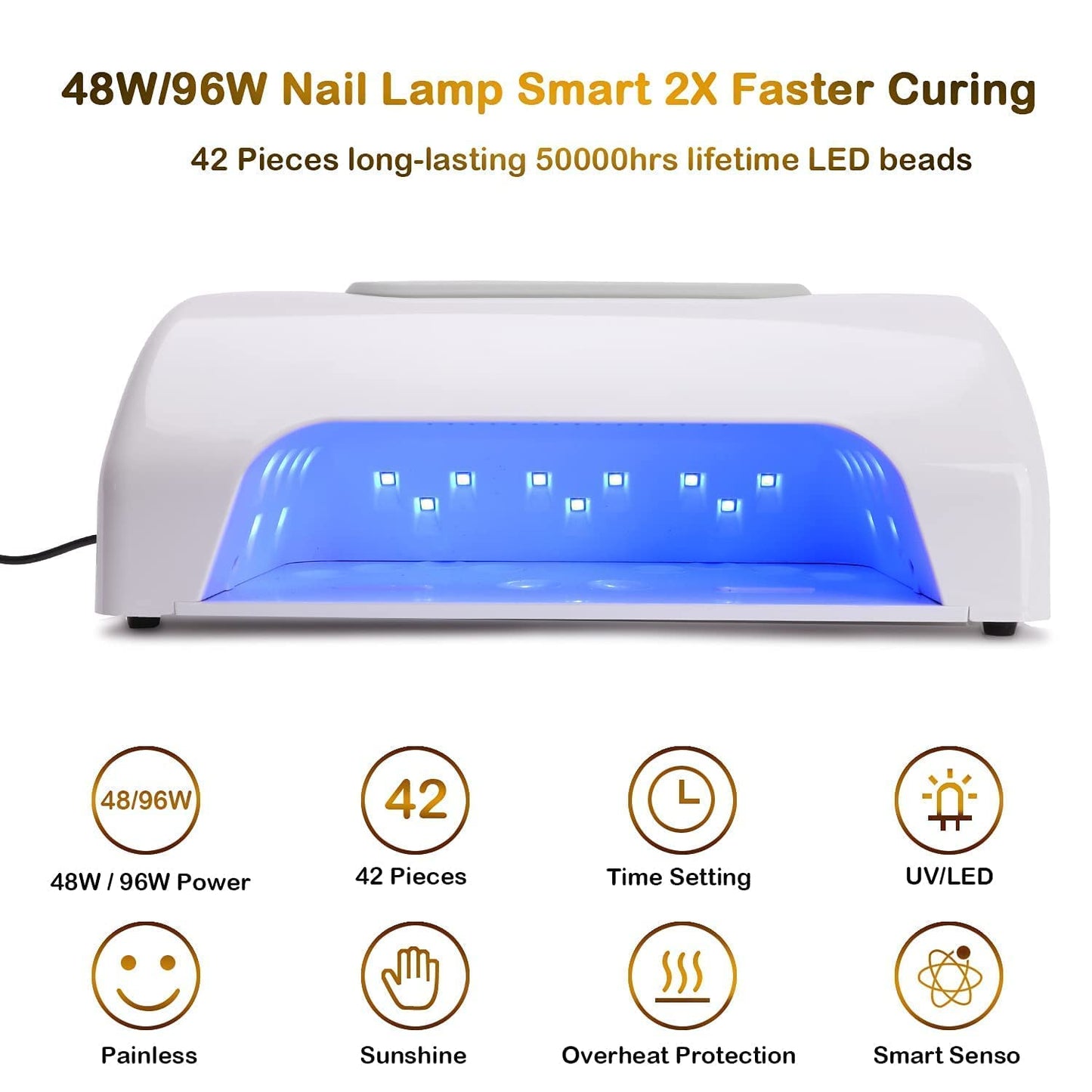 Nail Dust Collector Vacuum - 40W Multifunction Nail Art Machine | 30000 RPM Drill, UV LED Lamp & Hand Cushion