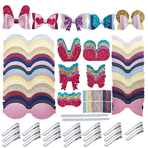 DIY Faux Leather Hair Bow Making Kit with Clips & Pre-Cut Pieces