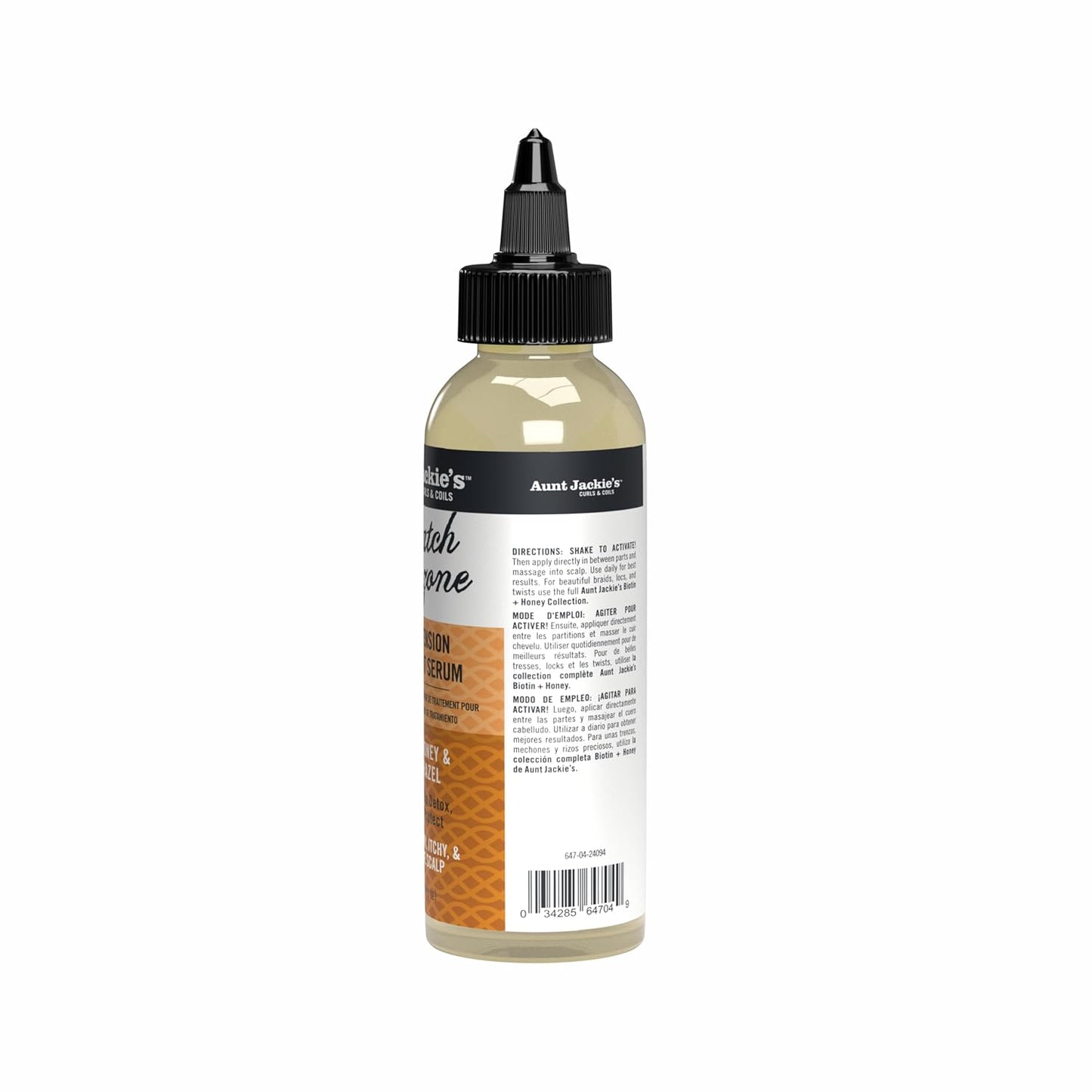 Aunt Jackie's Braid + Twist Collection Itch Relief Serum - Soothing Dry Scalp with Witch Hazel & Biotin | 4 fl oz