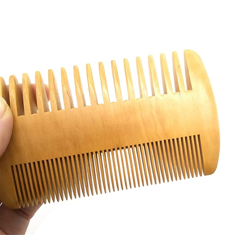 Beard Comb Wooden Mustaches Combs Dual Action Teeth for Beards Mustaches The Art of Shaving Beard Comb,Wood color Practical and Deft