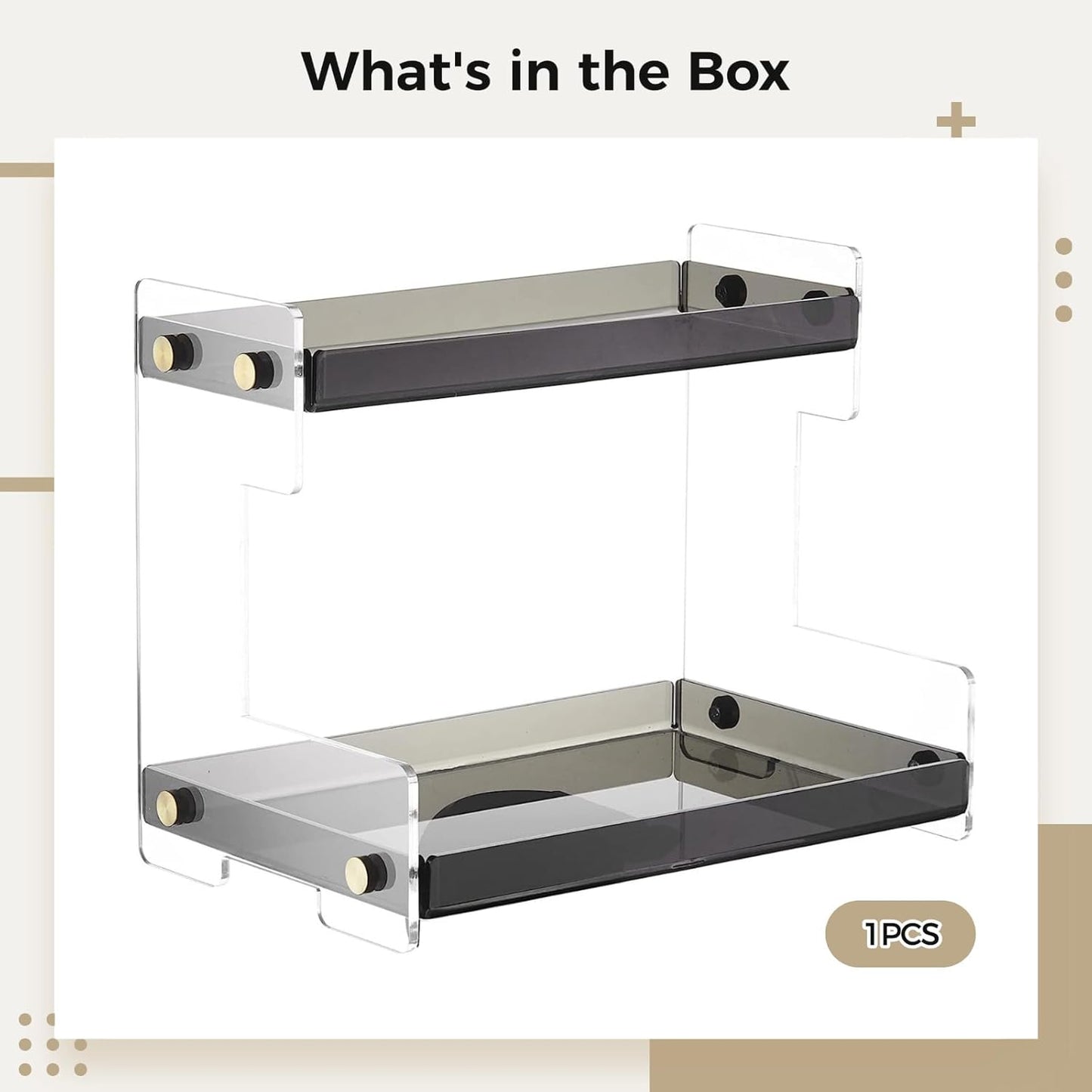 2-Tier Bathroom Counter Organizer - Makeup & Skincare Storage Rack | Ideal for Cosmetics, Perfume, Jewelry