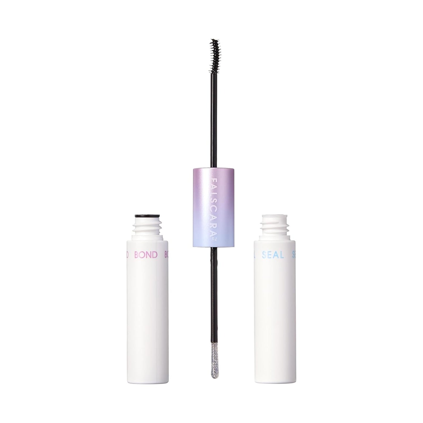 KISS Falscara Eyelash Extension Starter Kit - 10 Reusable Featherlight Wisps with Applicator, Bond & Seal