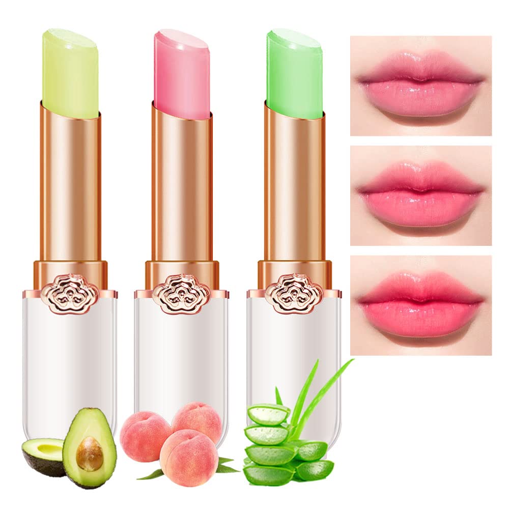 Peach Color Changing Lipstick - Long Lasting Waterproof Lip Stain | Moisturizing Lip Balm Set (6 Pcs)