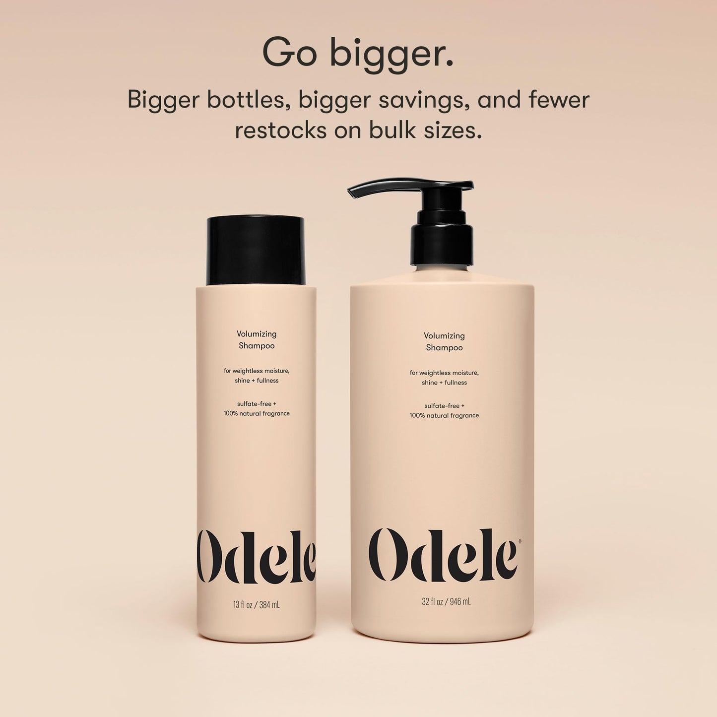 Odele Volumizing Sulfate-Free Shampoo, Adds Moisture, Shine, and Fullness for Straight or Wavy Hair Types, 32 Fl Oz