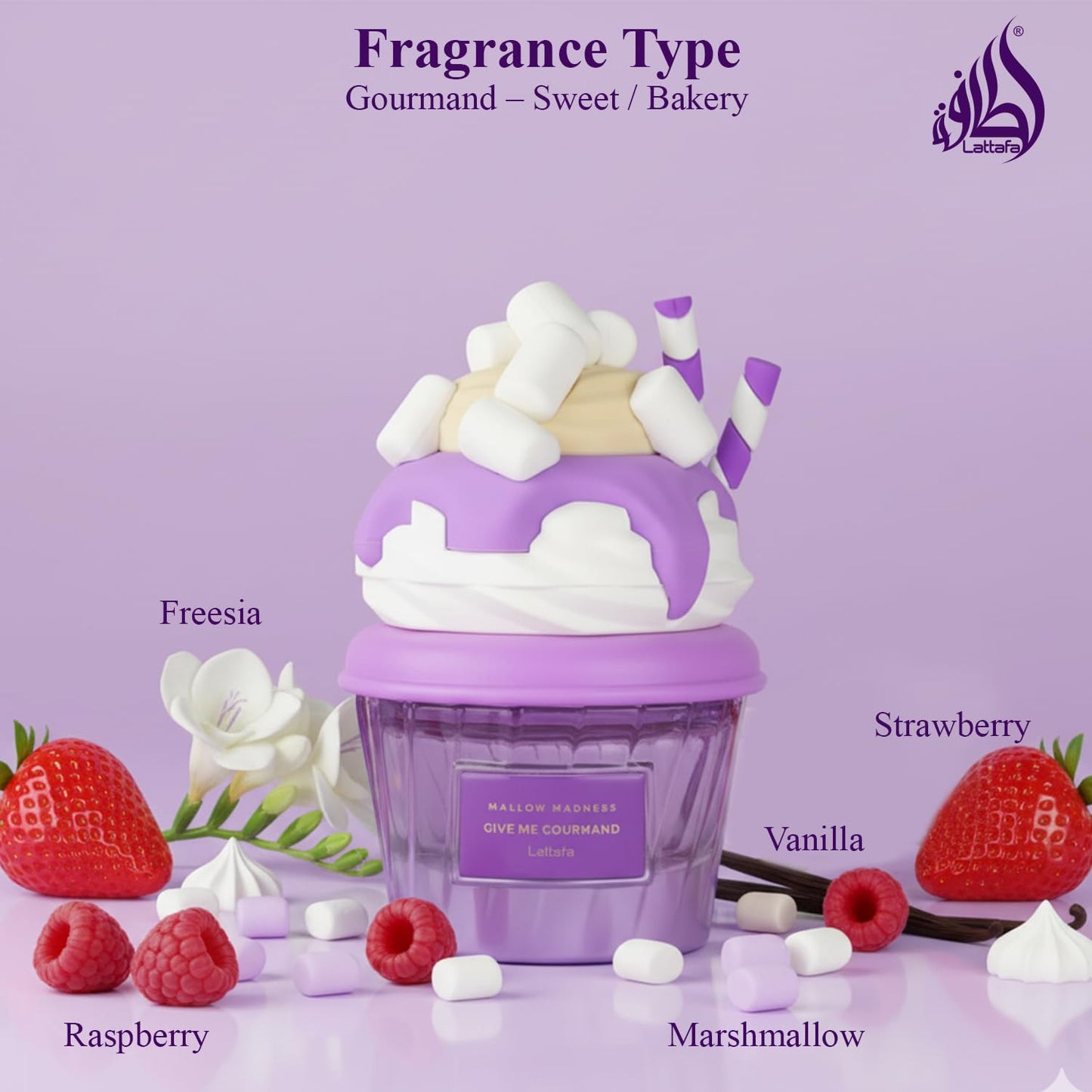 Lattafa Mallow Madness Eau de Parfum - Sweet Marshmallow & Vanilla Fragrance | 75ml Long-Lasting Spray