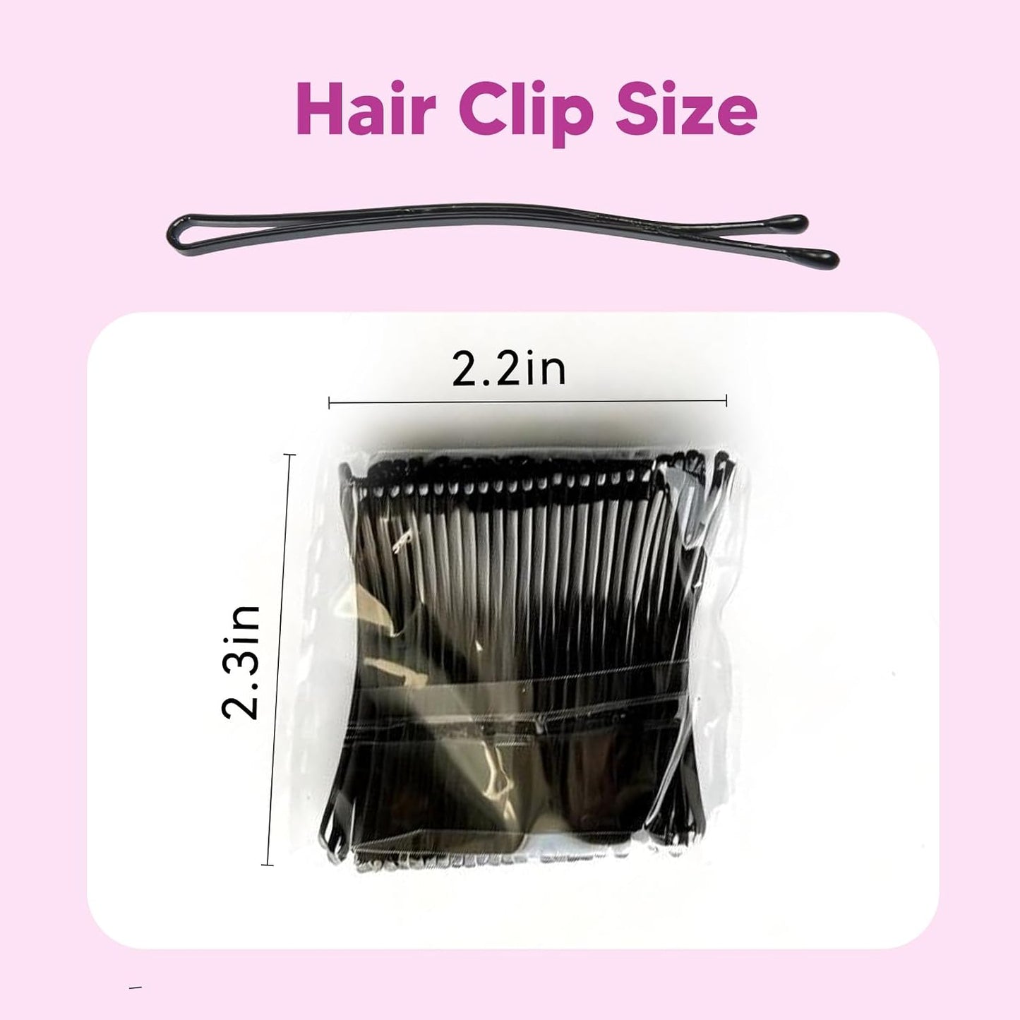 Curved Bobby Pins - 100PCS 2.2-Inch Super Grip Black Hair Clips | Reusable for Thick Hair