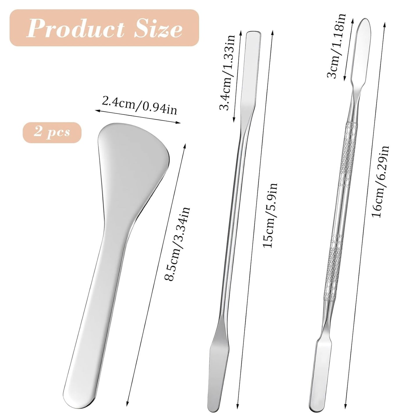Foundation Spatula Set - 4PCS Stainless Steel Makeup Applicators for Mixing Creams & Skincare | Reusable Beauty Tools
