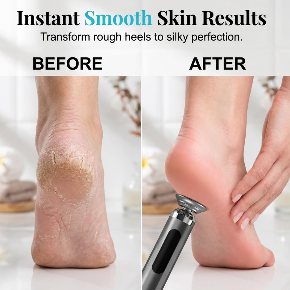 Electric Foot Callus Remover Rechargeable,50-Pack Sandpaper Discs,Foot Care Scrubber File with Adjustable Speed,Pedicure Tools for Cracked Heels & Dry Dead Skin (Pink)