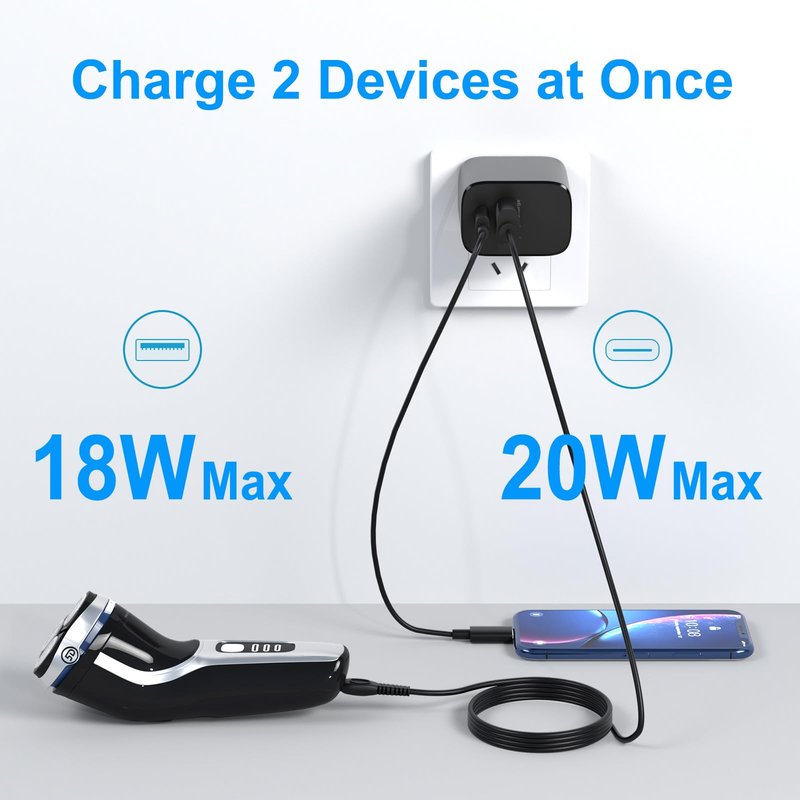 BIYTC 5V Charger Compatible with Philips Norelco qp2724 mg5910 mg9525 mg7910 MG9510 MG9520 PQ888 PQ889, One Blade Power Cord for Philips Norelco Shaver 2400 3600 USB Charging Cable