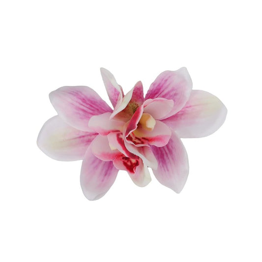 Flower Hair Clips for Women - Pink Orchid Floral Hairpins | Tropical Hawaiian Accessories for Weddings & Beach Vacations