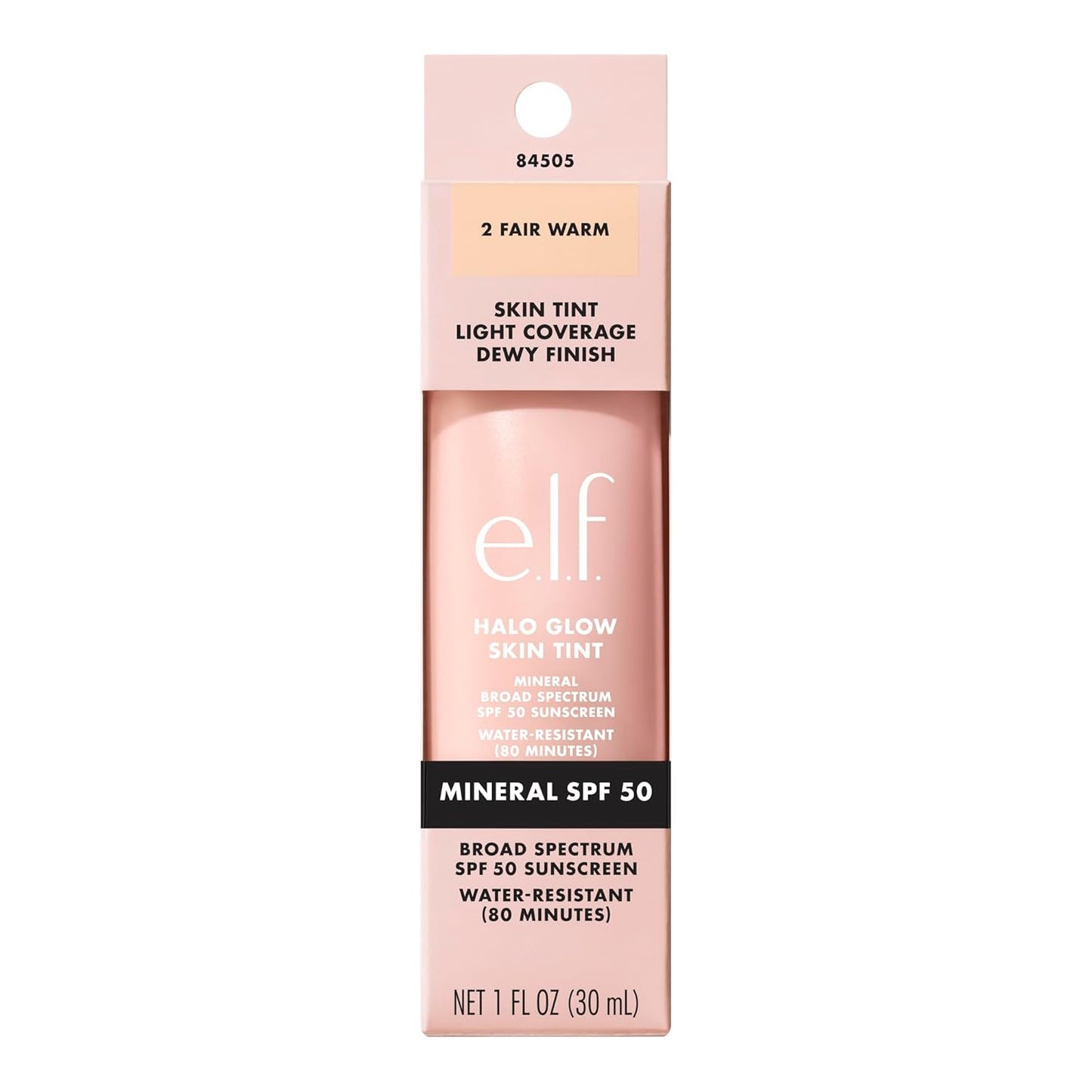 e.l.f. Halo Glow Skin Tint SPF 50 - Tinted Moisturizer for Light Buildable Coverage | Vegan & Cruelty-Free, 2 Fair Warm