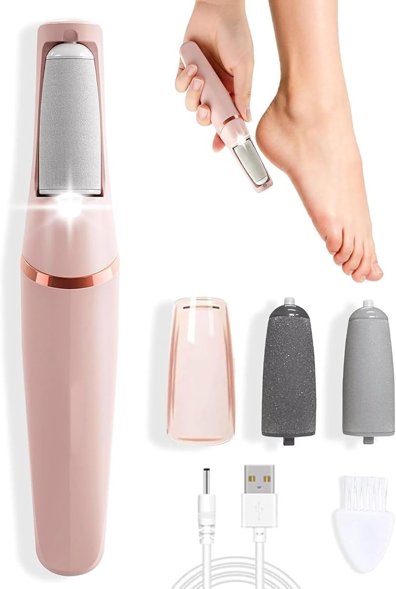 Electric Foot Callus Remover - Rechargeable Pedicure Tool for Smooth Feet Care | Ideal Gift in Pink