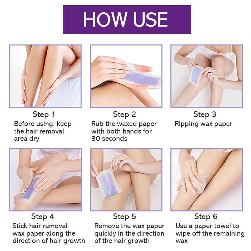 Wax Strips 100 Strips Removal Waxing Strips Patch/Patches Hair Body Wax Strips for Hair Removal at Home for Men and Women Depilatory Patch 100 Wax Strips + 24 Calming Oil Wipes