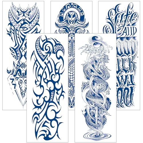 Aresvns Semi-Permanent Full Arm Tattoo Sleeves - 5 Sheet Set