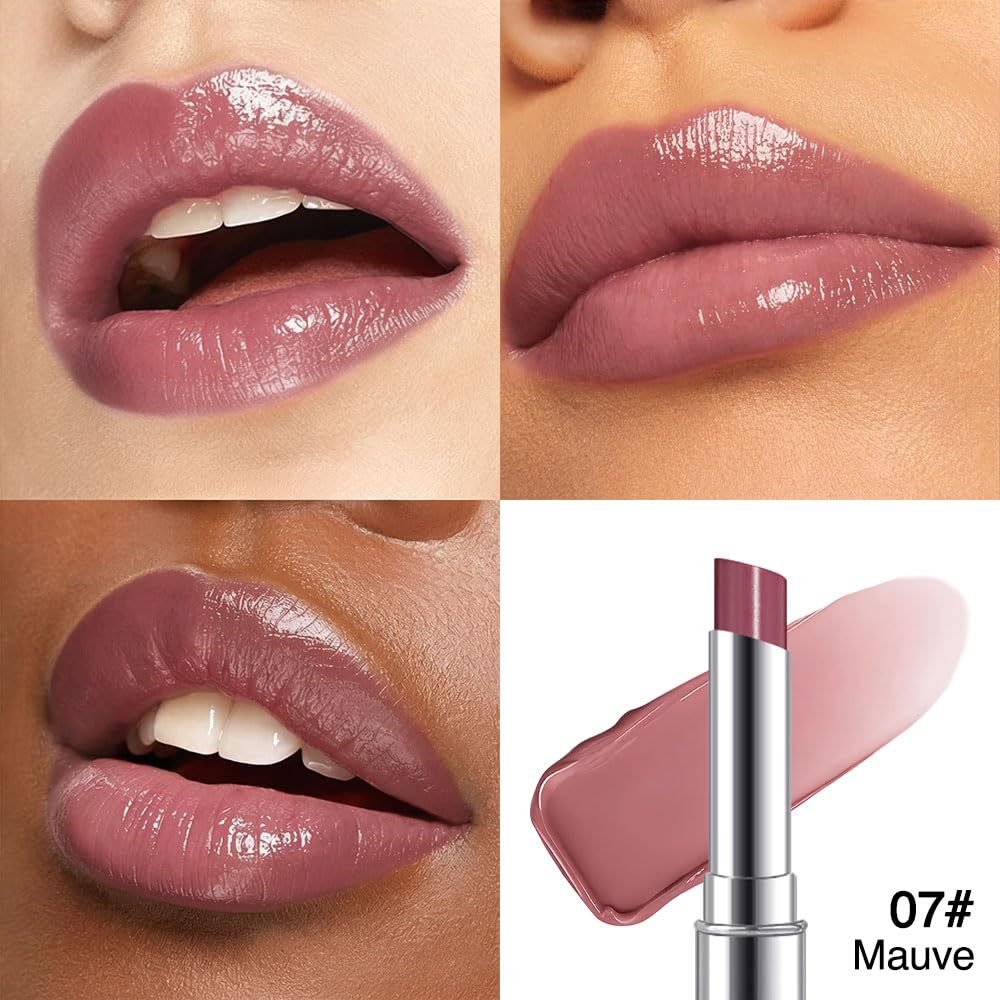 HHLTOH Mauve Berry Honey Tinted Lip Balm for Women, Hydrating Lip Oil Stick Lip Gloss Lipstick for Mature Skin, Sheer Lightweight Moisturizing Lip Tint Balm with Natural Shine, Vegan & Cruelty-Free