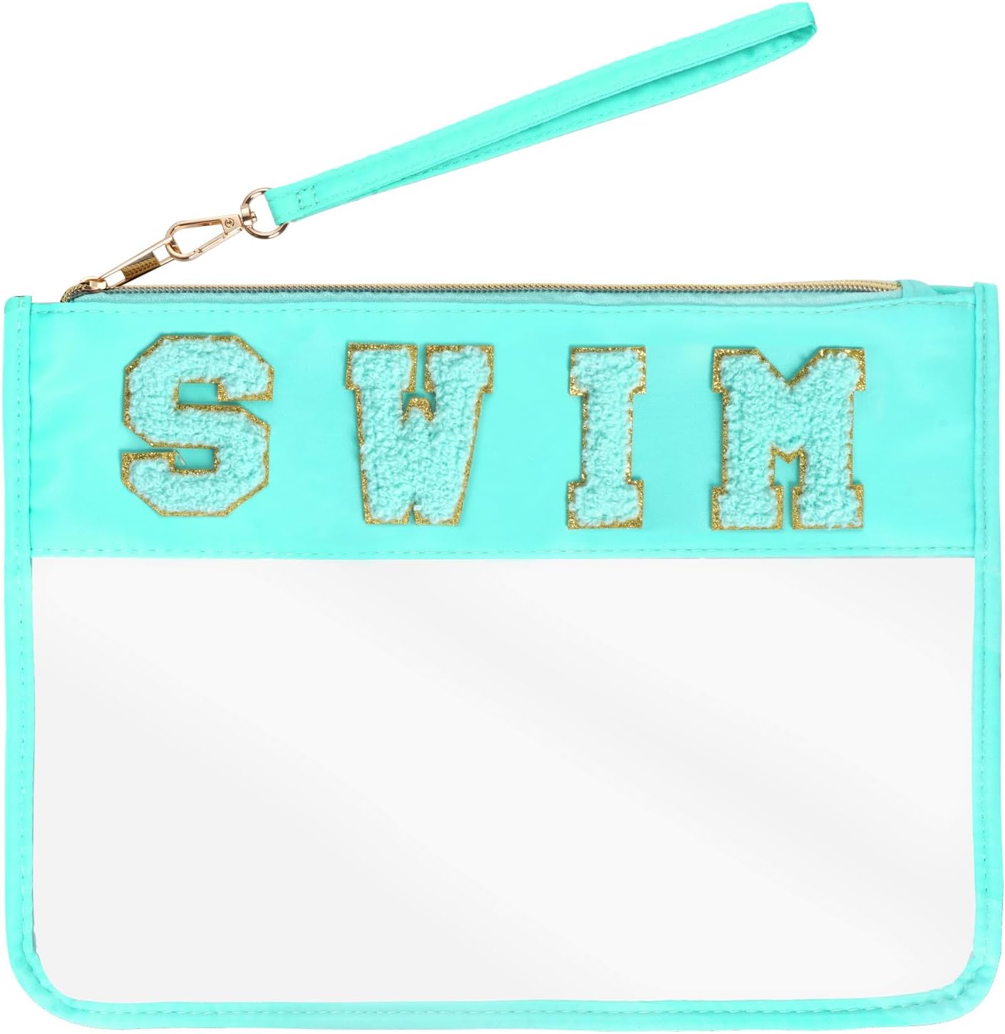 Chenille Letter Bag - Multi-Purpose Nylon Cosmetic Bag with Zipper | Travel & Gym Pouch (Black-Dance)