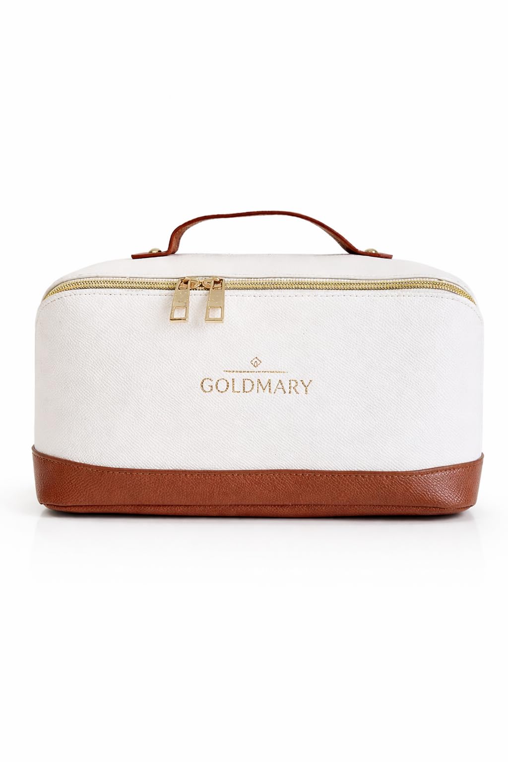 GOLDMARY Premium Travel Makeup Organizer for Women, Spacious Cosmetic Case with Wide-Open Design, Waterproof PU Leather, Portable Bag for Skincare, Brushes & Toiletries