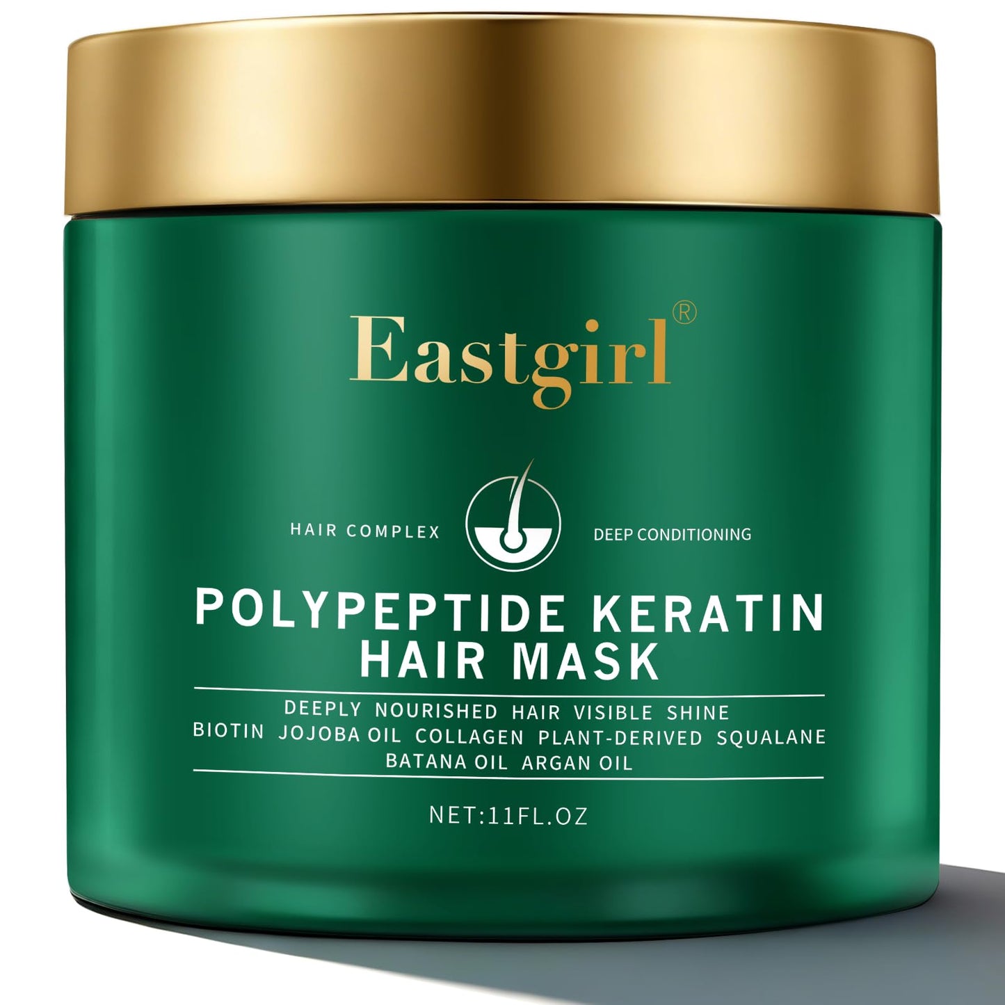 Eastgirl Deep Conditioning Hair Mask - Quad-Protein Repair Treatment for Dry Damaged Hair with Hydrolyzed Keratin & Collagen, Fights Frizz, 11 fl oz