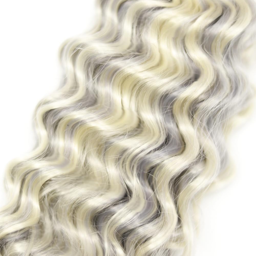 Grey Bundle Silver Deep Wave Human Hair Bundles Grey/613 Deep Wave Bundle 22 24 26 Inch Brazilian Unprocessed Virgin Hair 3 Bundles